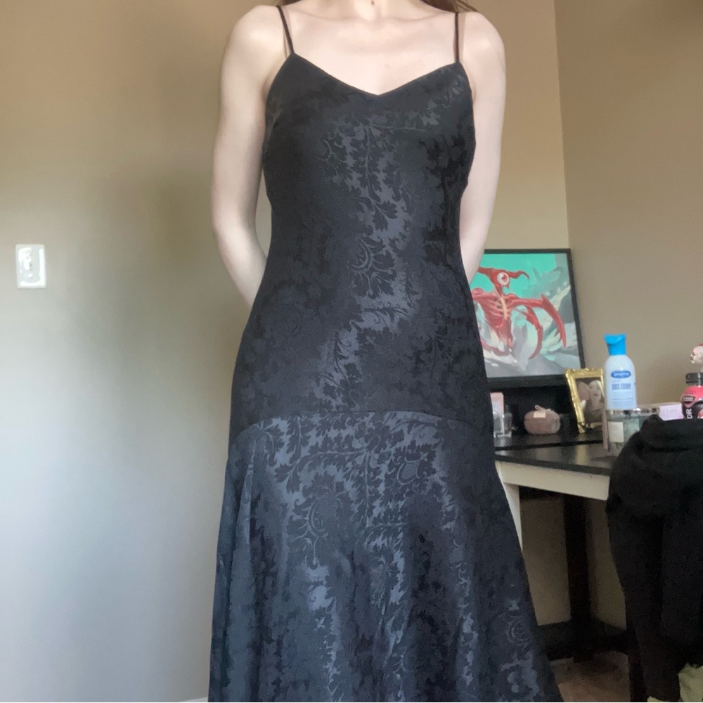 VINTAGE BLACK JACQUARD DRESS